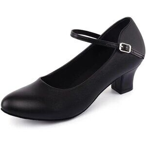 Economy PU Leather Ankle Strap Character Shoe 2'' Ballroom Dance Shoes for Women
